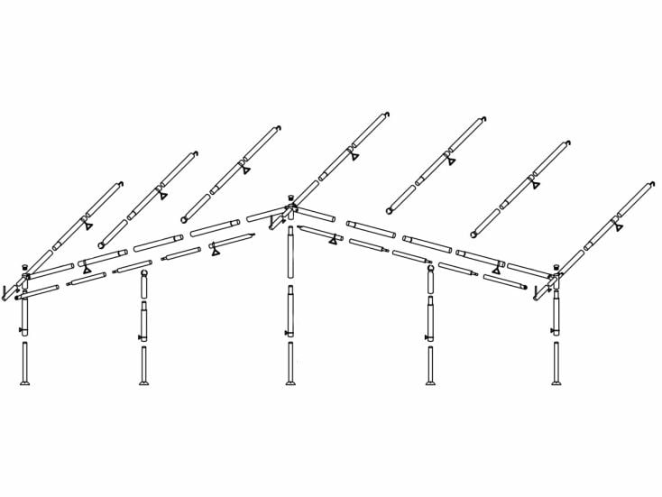 Obelink armature auvent acier 25 mm taille 21 - 22