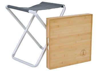 tabouret de pêche plateau bambou