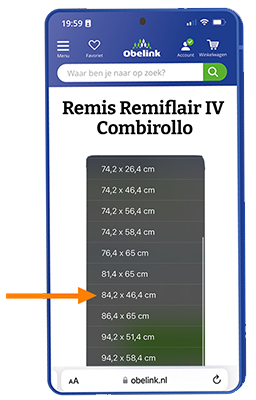 largeur Remis Remiflair IV Combirollo